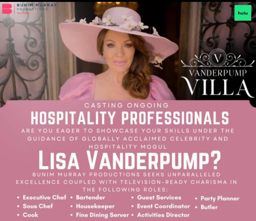 Vanderpump Villa Casting Opportunity