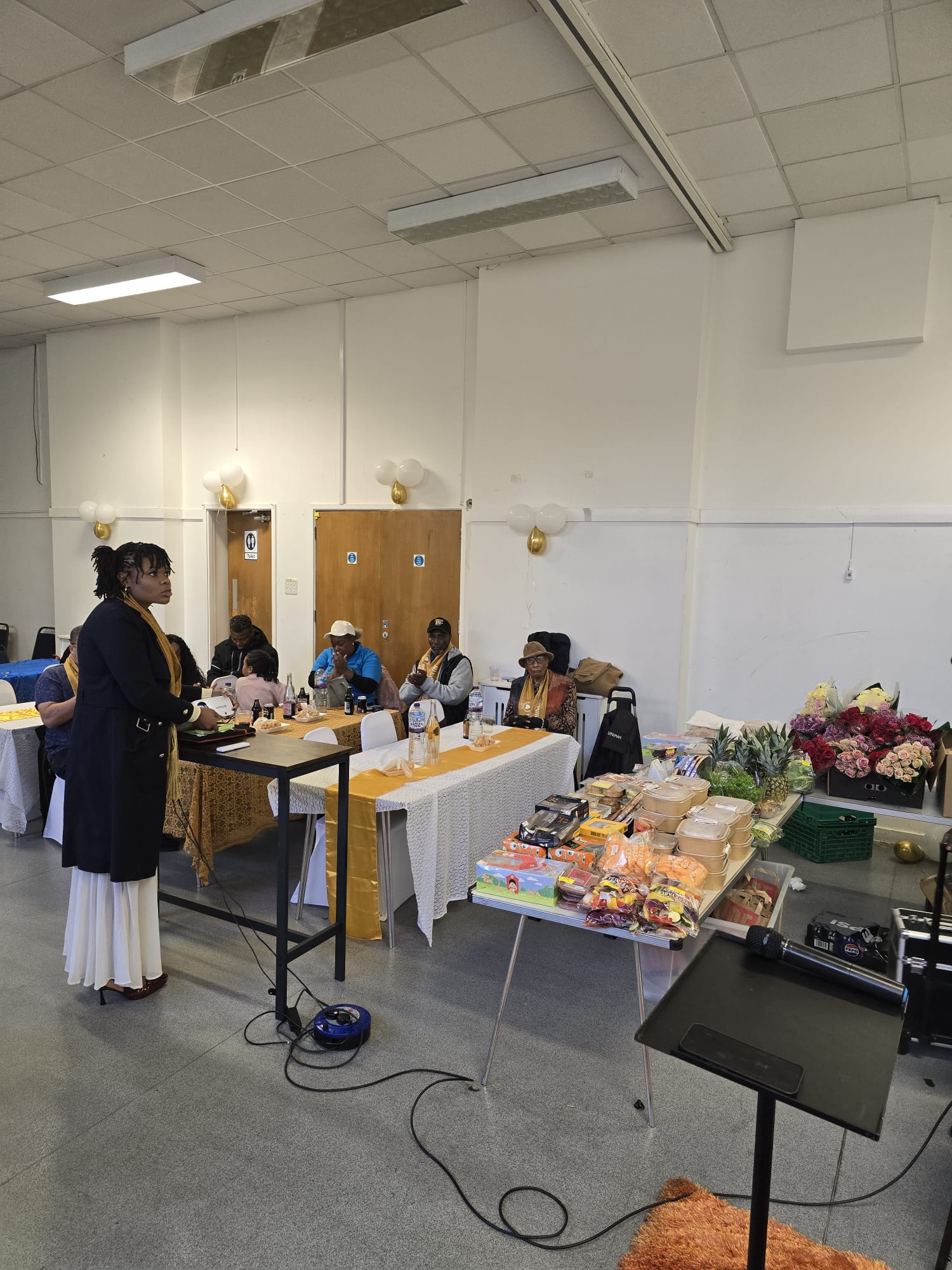 Food distribution and community fellowship at the celebration