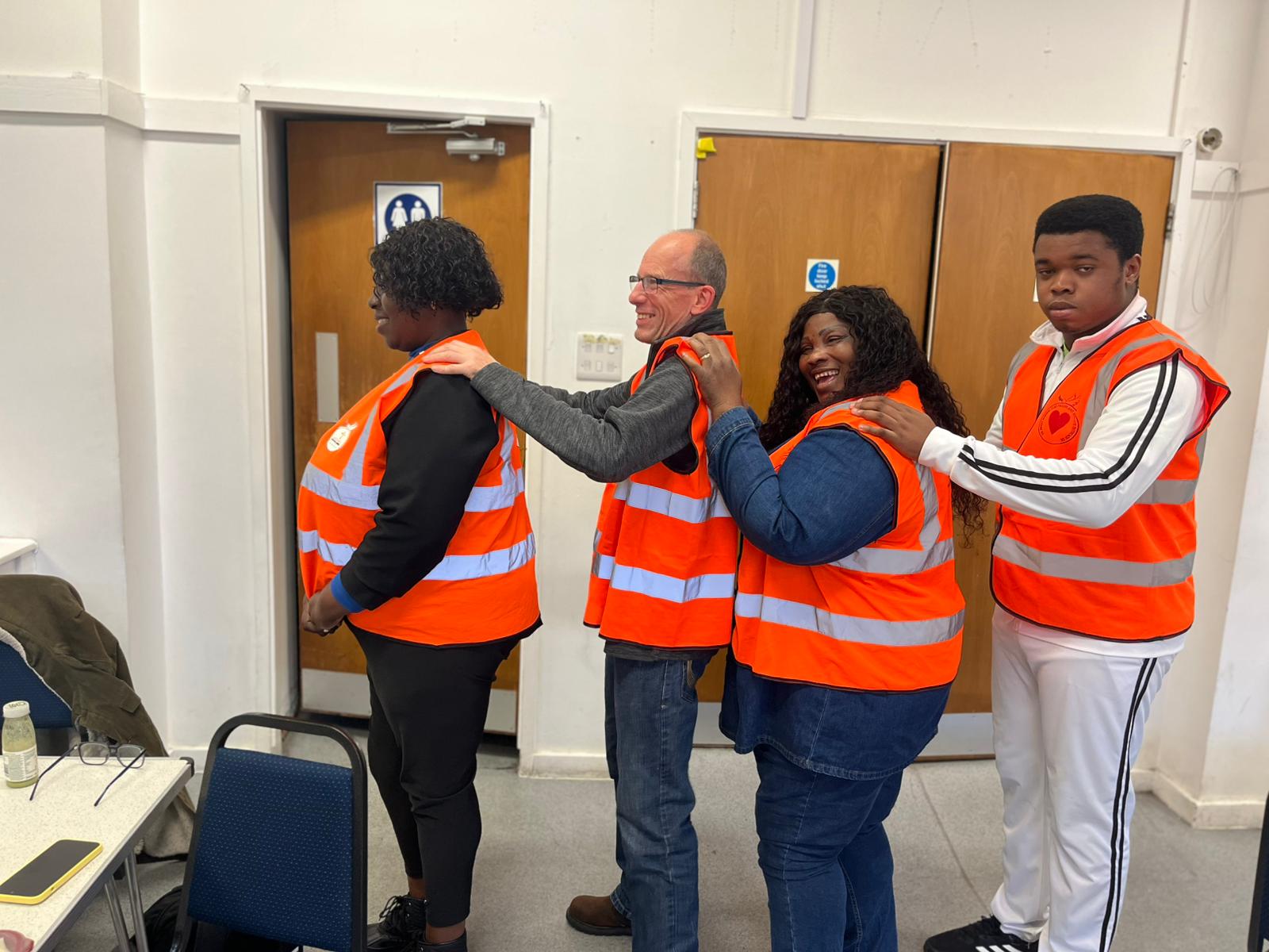 Team in prayer and fellowship before outreach