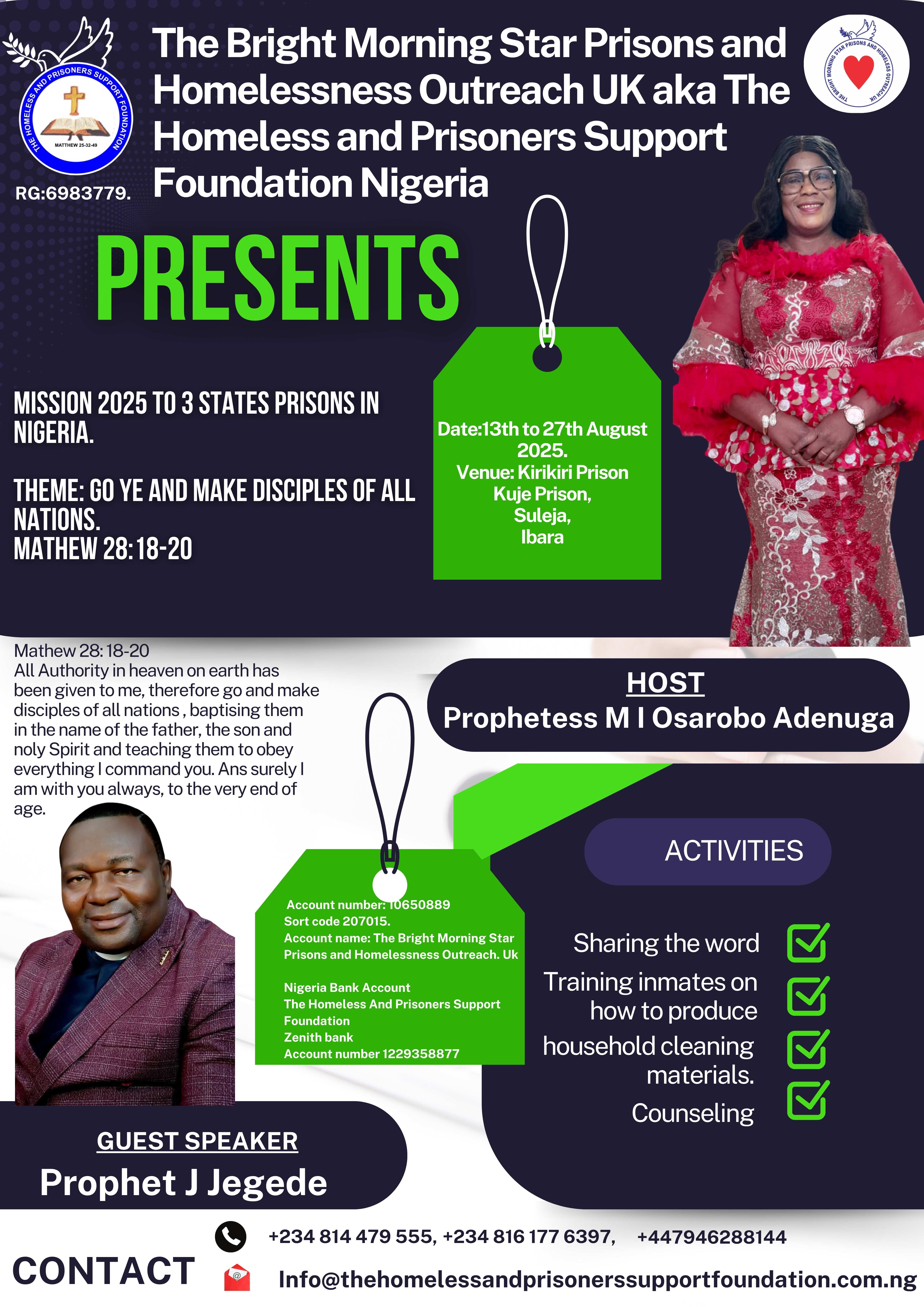 Mission 2025 Nigeria Prison Outreach Flyer