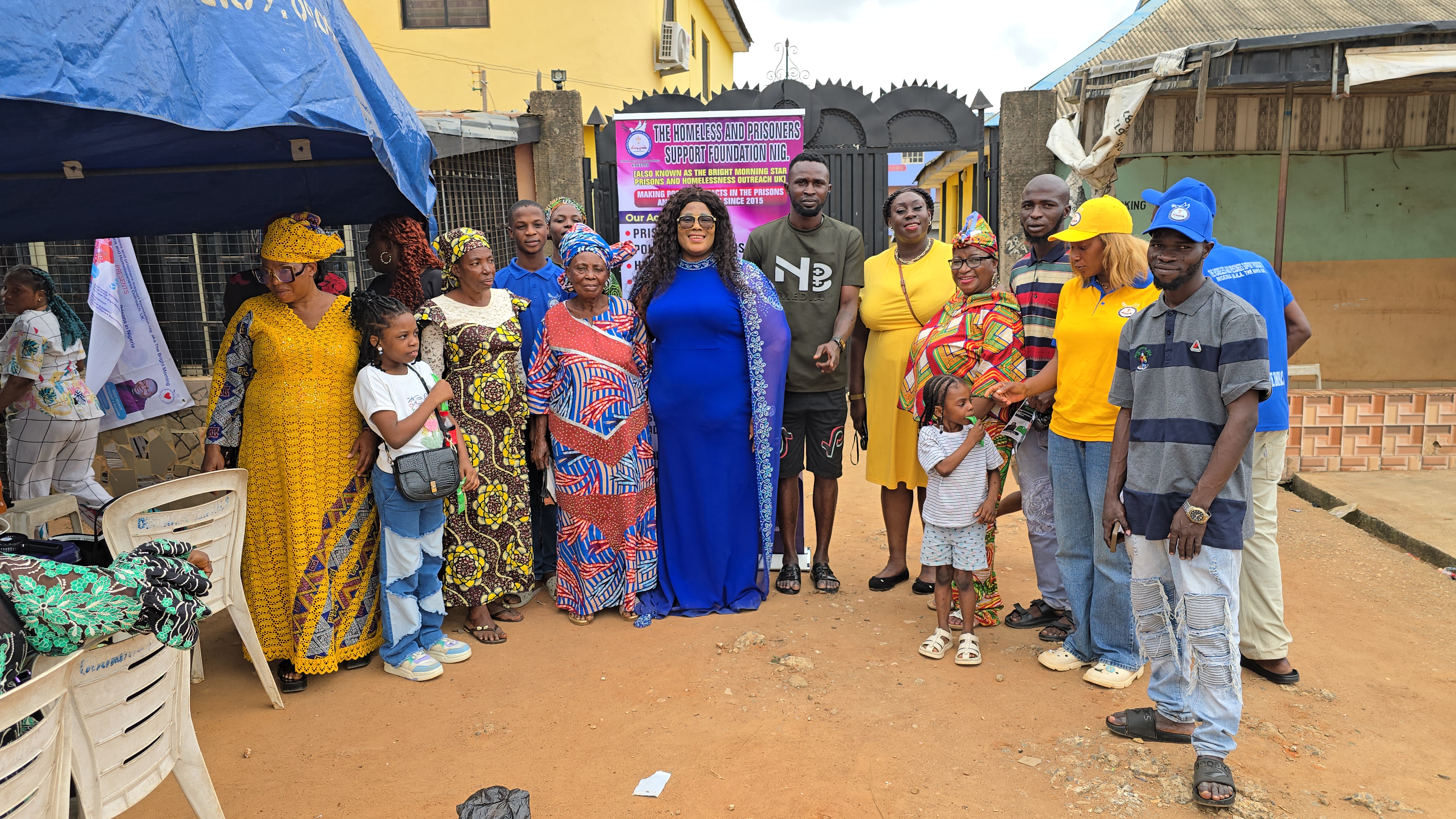 Community gathering with mission team and local families