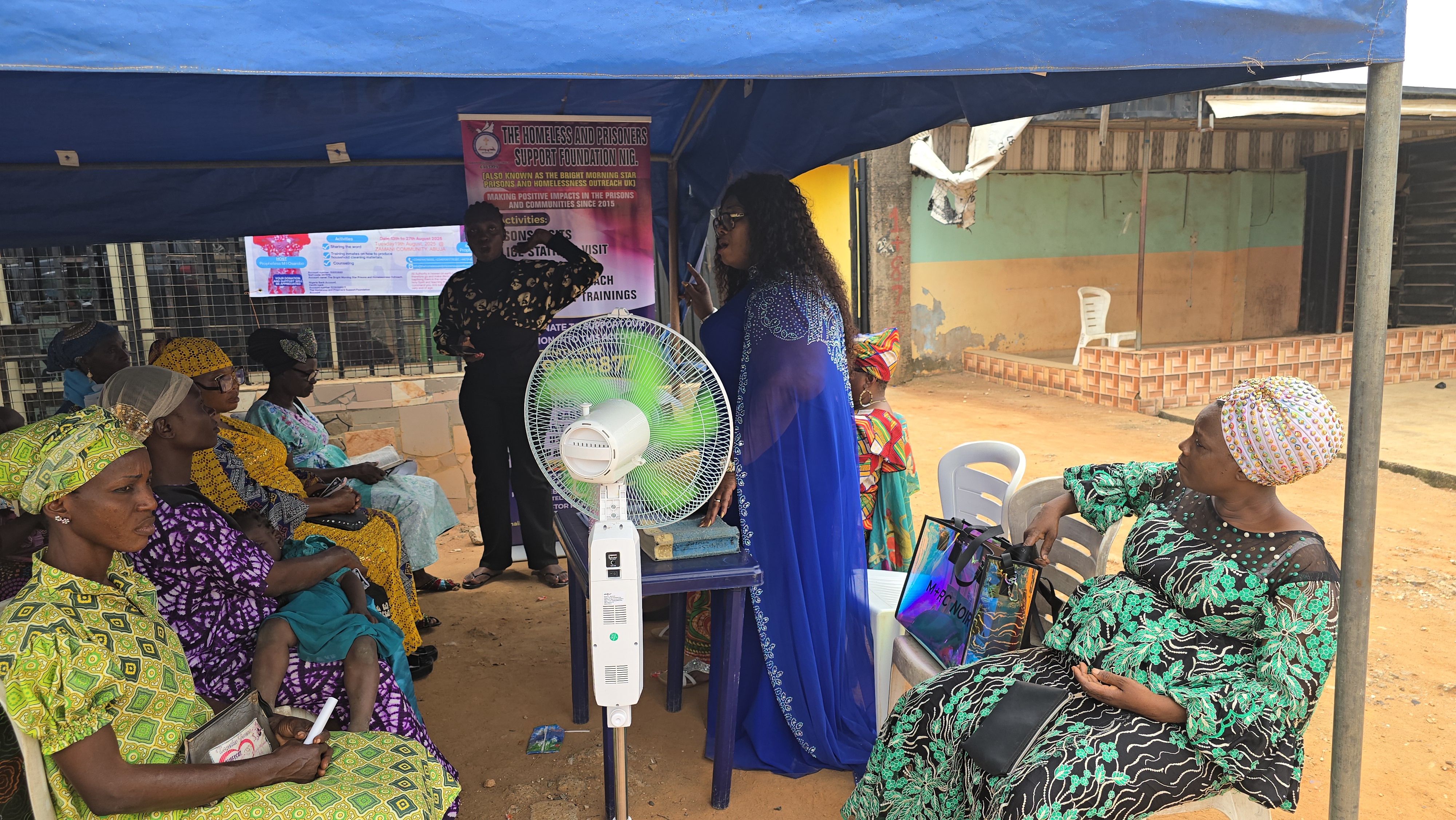 Mission team conducting community outreach with local residents